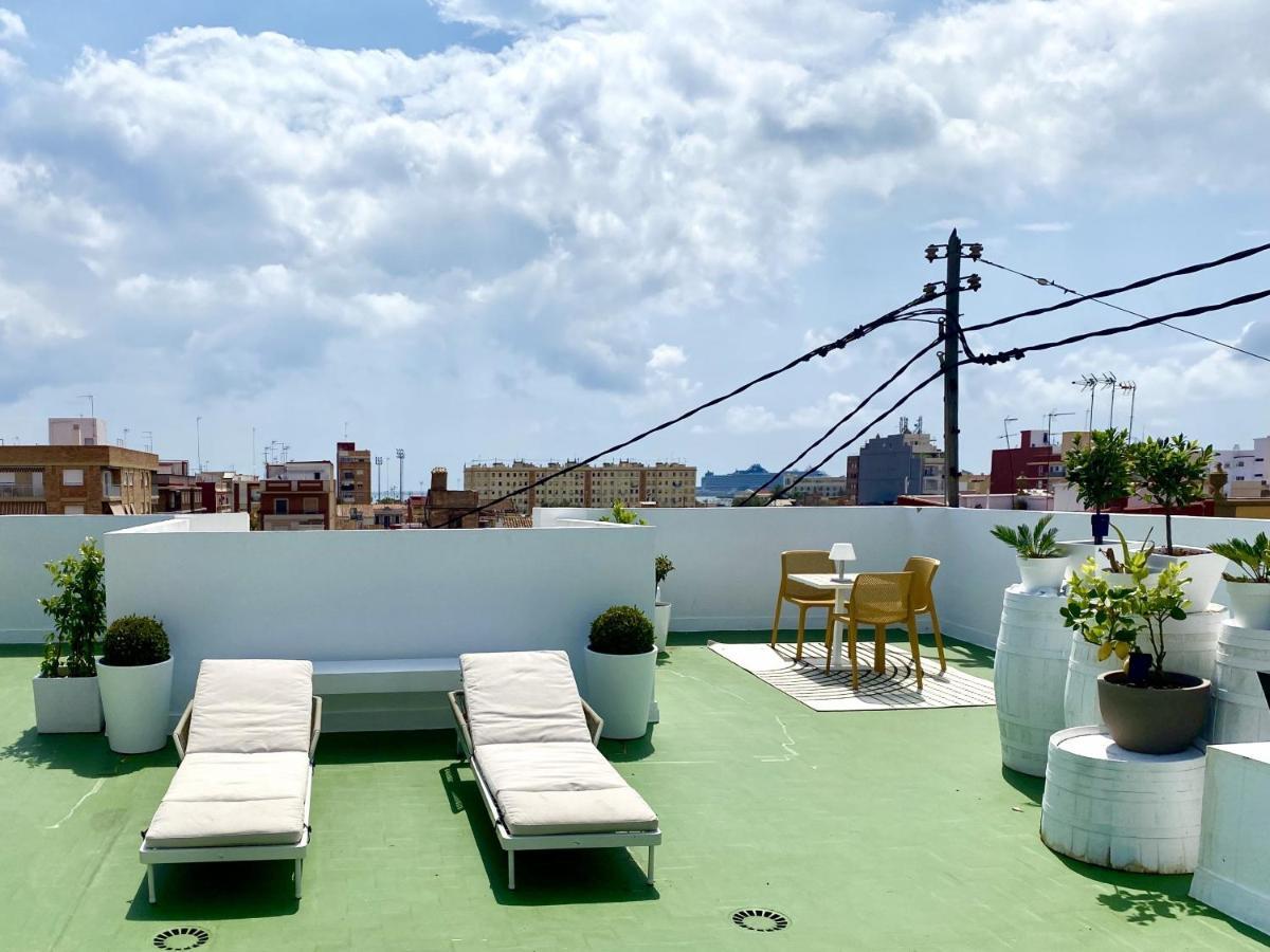 Apartamento 2 Hab En Malvarrosa A Metros De La Playa, Con Terraza Y Zonas Comun 3D Валенсія Екстер'єр фото